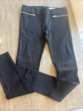 Parker Black Skinny Jeans with Gold Zipper Accents